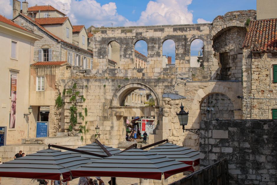 Explore the historical Silver Gate of Diocletian's Palace in Split, Croatia.
